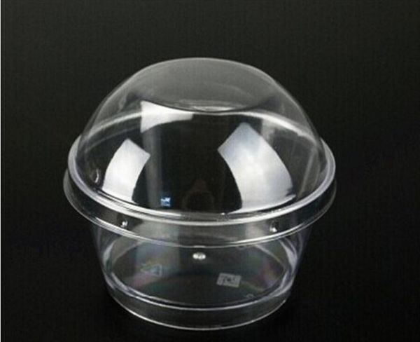 1000 set di plastica coperchio a cupola rotonda tiramisù muffin torta tazze trasparente casa fai da te dessert strumenti di cottura brand new SN1330