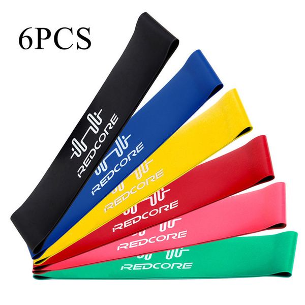 

6 pc crossfit yoga resistance bands fitness equipment rubber loop pilates sport training workout elastic band set