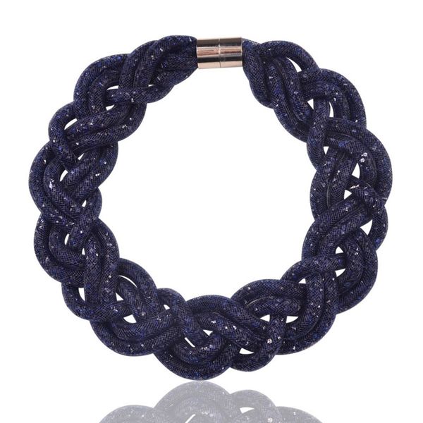 

whole salefashion 2017 multilayer mesh crystal shining color womens necklaces, Golden;silver