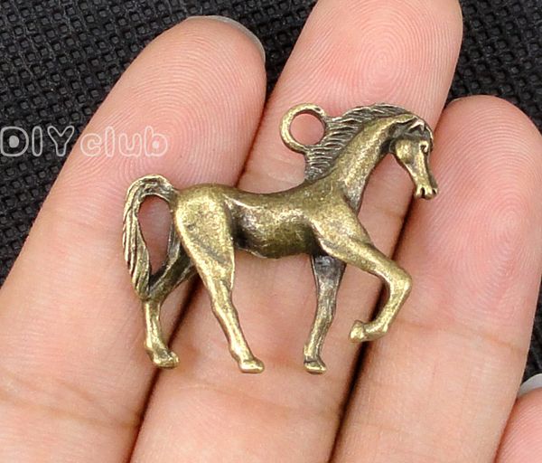 

whole sale15pcs-horse charms, antique bronze / silver running horse charm pendant 3d 30x26x7mm