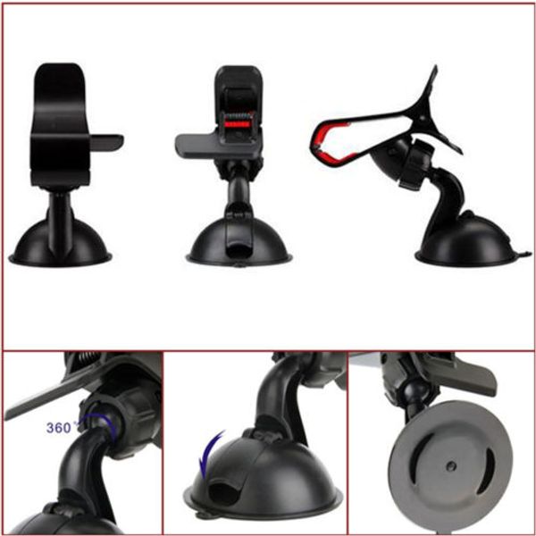 Oi-Qualidade Universal 360 ° Carro ACESSÓRIOS AUTOMÁTICOS Ângulo Ajustável de Rotação Do Telefone Windshield Mount GPS Titular Frete Grátis