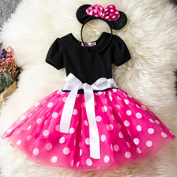 

Лето дети платье мыши принцесса партии костюм младенческой одежды точка детская одежда день рождения девушки пачка платья