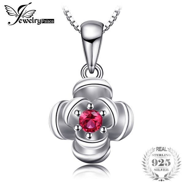 

jewelrypalace promise love rose in b created ruby women pendant 925 sterling silver fine charms jewelry not include a chain