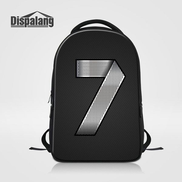 

large capacity lapbackpack men's travel bags metal number printed school bag bookbag for college students women knapsack rugzak mochila