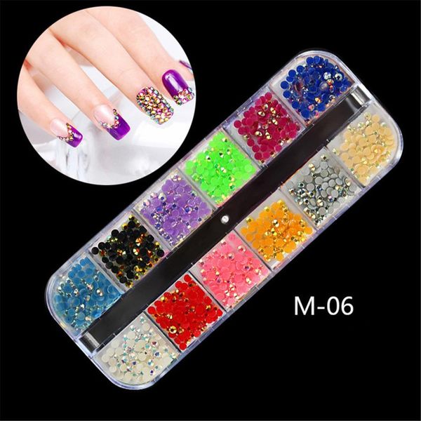 

nail ab crystal 12 colors beads resin crystal round nail art rhinestones non hix flatback rhinestone decorations for nails, Silver;gold