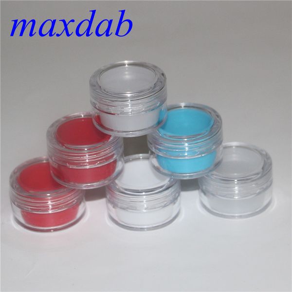 

Cosmetic acrylic jar 7ml plastic wax container silicone liner clear eco-friendly plastic shatter resistant oil container nail polish storage