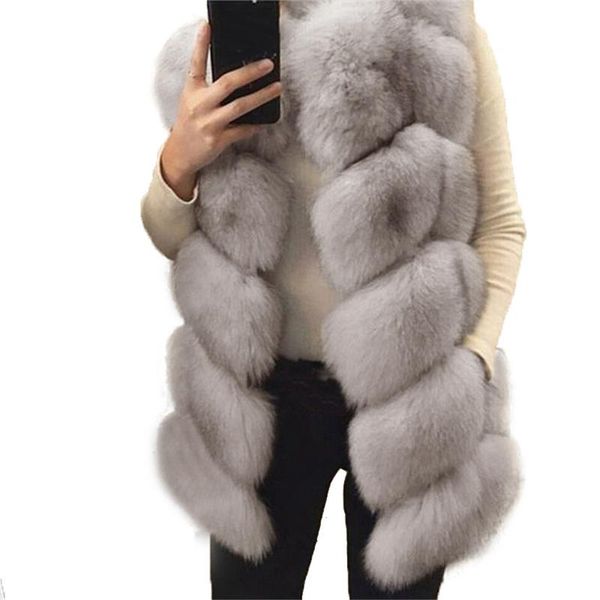 

faux fur warm vest coat furry sleeveless jacket coat women fashion all-match winter faux fur vest jacket women, Black