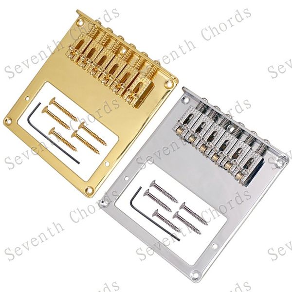 Um Conjunto Humbuckers Mount Hole Roller Saddle Guitarra Ponte para peças de acessórios de guitarra elétrica faixa de ouro cor escolhida