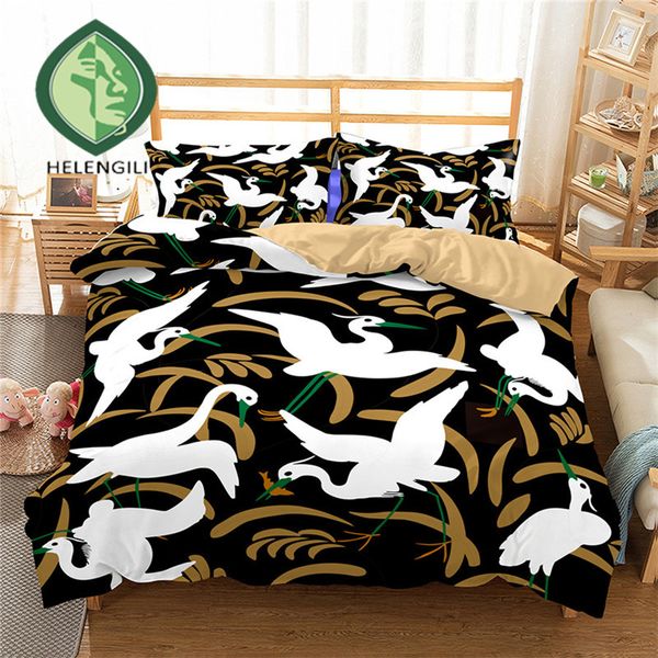 

helengili 3d bedding set bohemia print duvet cover set lifelike bedclothes with pillowcase bed home textiles #2-13