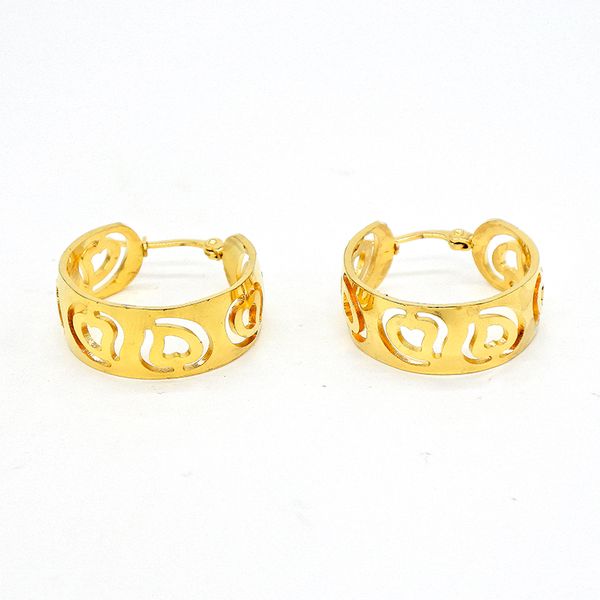 

amumiu apple heart gold circle classic hoop earrings gold stainless steel earring for women pendientes mujer hze036, Golden;silver