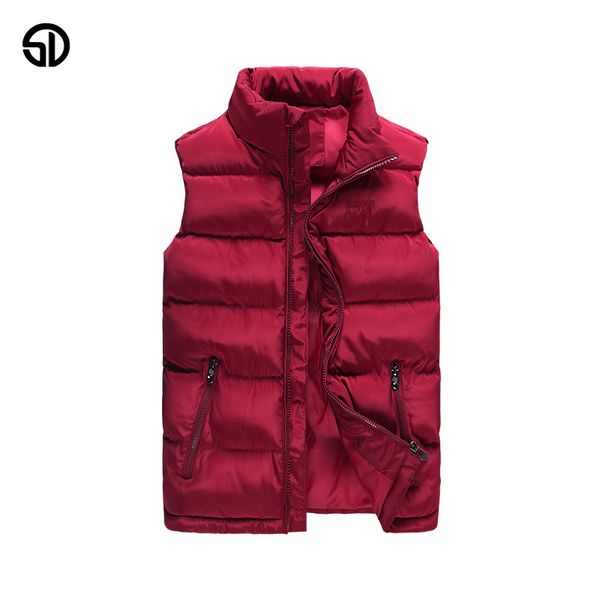 

sd 2018 men sleeveless vest winter ultralight cotton vest men's casual sleeveless jackets waistcoat red vests big size m-6xl 988, Black;white
