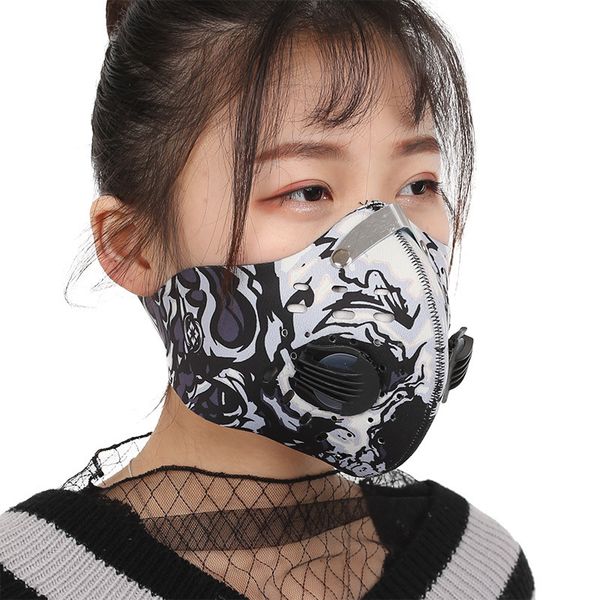 

outdoor riding face mask bicycle sports mask anti-dust outdoor sports carbon protective filter air pollutant, Black