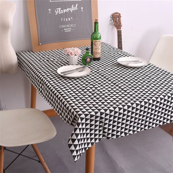 Moderno de algodão linho tabela de mesa à prova d 'água banquete de banquete de banquete ao ar livre cor sólida cor sólida tampa tampa de mesa preta preta cinza