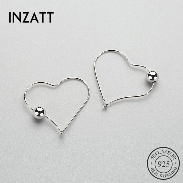 

inzaromantic real 925 sterling silver hollow heart shape drop earrings exquisited new tide statement for women engagement, Golden;silver