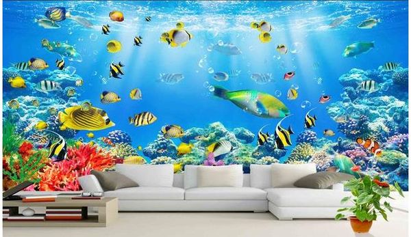 

underwater world 3d background wall 3d murals wallpaper for living room