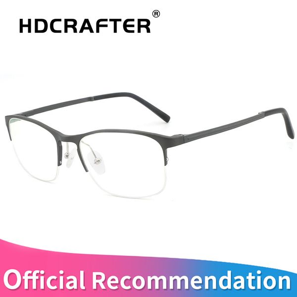 

hdcrafter aluminum magnesium glasses frame men optical prescription eyewear frame eyeglasses women brand, Silver