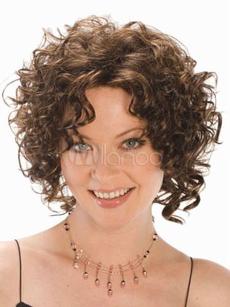 

fashion wig new women's short dark brown curly natural hair wigs, Black;brown