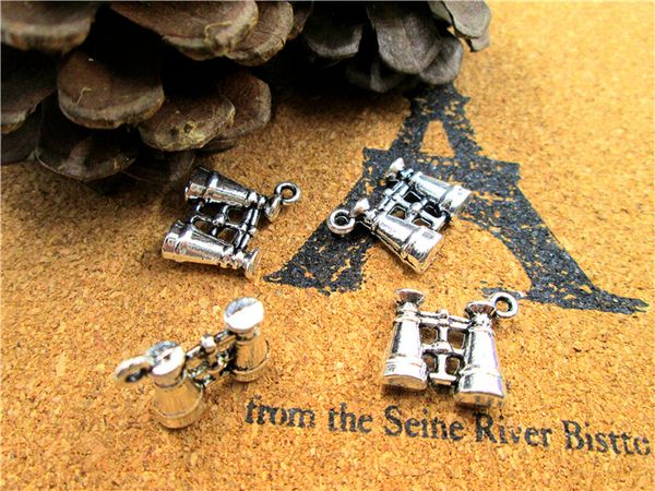 

45pcs--binocular charms,antique tibetan silver 3d binoculars pendants,telescope charms 16x15mm, Bronze;silver