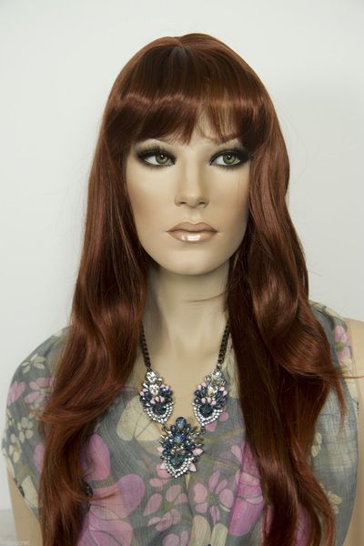 

fashion dark brown long synthetic hair wigs, Black;brown