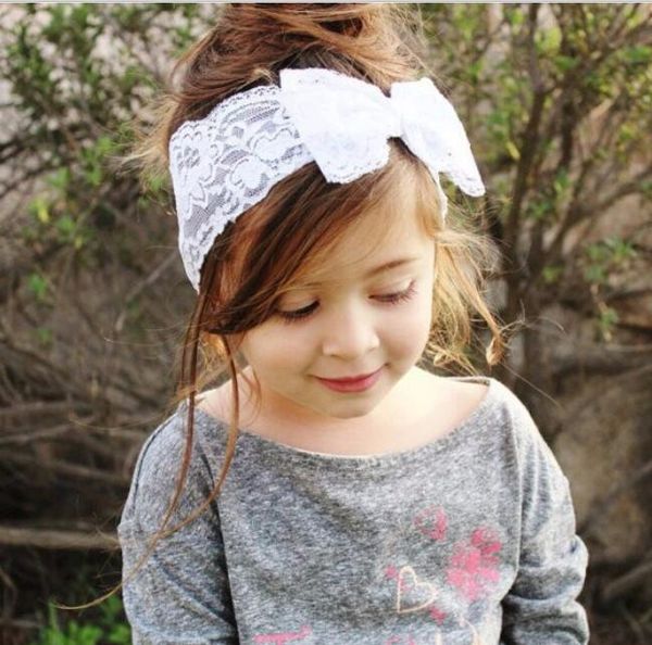 Ins headbands rendas bebê elásticas bowknot hairband infantil rendas bebê flor chapelaria cabelo bonito meninas acessórios cocar atacado