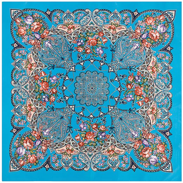 Саржевый шелковый шарф женский 100 см * 100 см квадратные шарфы обертывания богемные геометрические цветы бандана женский платок шелковый хиджаб леди Bufandas