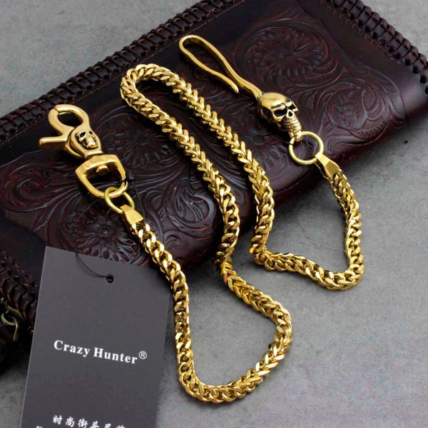 

gold 316l stainless steel biker wallet chain hip hop rocker pants chain, Black