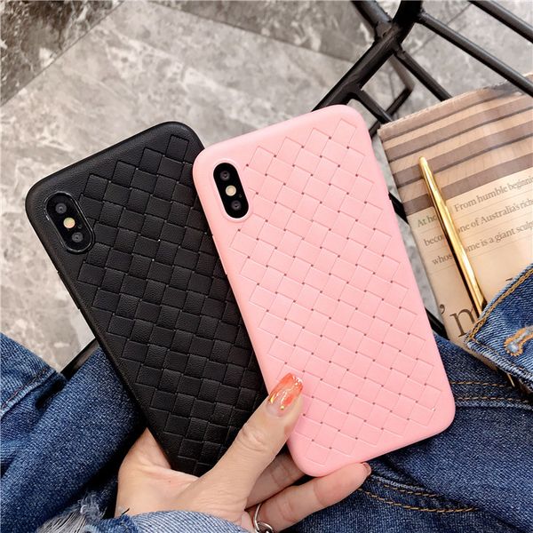 

latest wholesale for iphone luxury phone case grid weave heat dissipation mobile case tpu back cover phone case