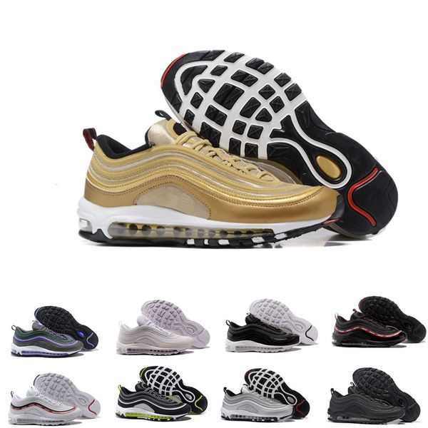 

2018 New 97 Undefeated Metallic Gold Silver Bullet 20 Anniversary Women Mens Men Luxury Designer Running Brand Shoes Trainers Sneakers