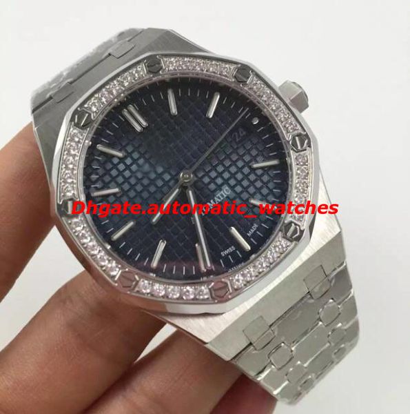 

3 style luxury wristwatch royaloak diamond bezel ss 41mm watch 15400st new boutique stainless steel bracelet mechanical men watches