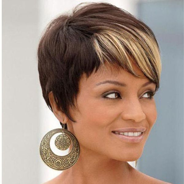 2018 Ms Wig Short Curly Hair Fashion Cute Women Short Mixed Color