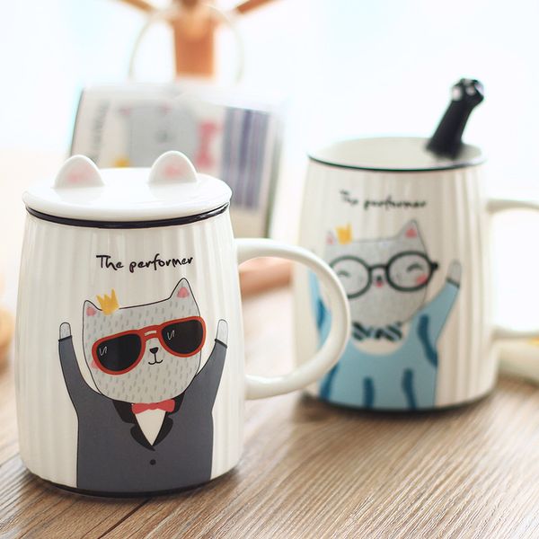 

500ml creative cartoon high temperature resistance ceramic cup household large capacity water cup breakfast milk coffee mug