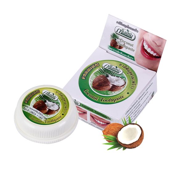 

10g /25g Toothpaste Natural Coconut Herb Clove Mint Flavor Tooth Whitening Tooth Paste Kit Dentifrice Remove Stain Teeth Cleaning