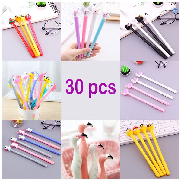 

jonvon satone 30 pcs cute gel neutral pen stationery black ink pen wholesale stationary set school supplies tools escolar caneta