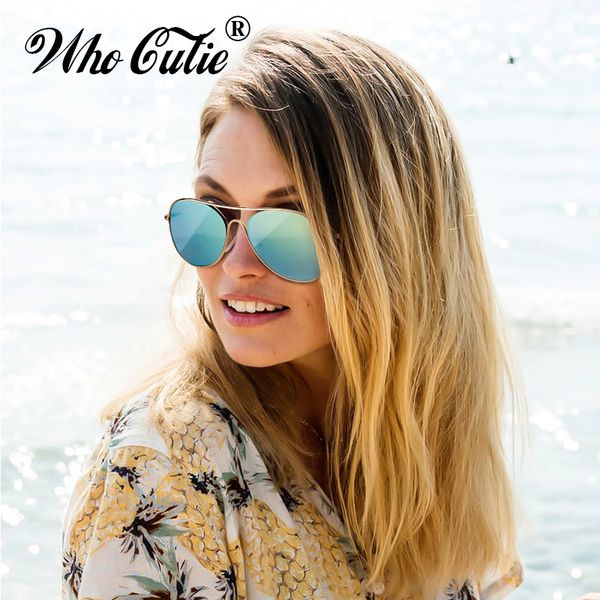 

who cutie oversized aviation sunglasses women brand designer 2019 vintage metal frame fashion sun glasses female shades om817, White;black
