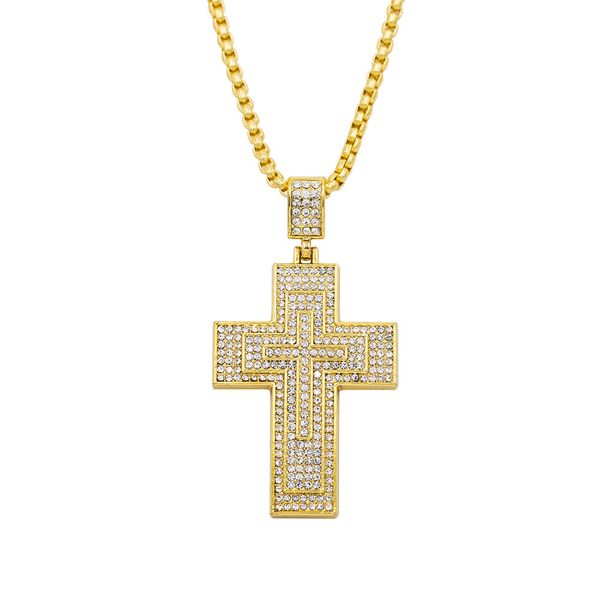 

customized jesus christian cross necklace women men hip hop pendant necklace jewelry 2018 fashion long necklace accessories, Silver