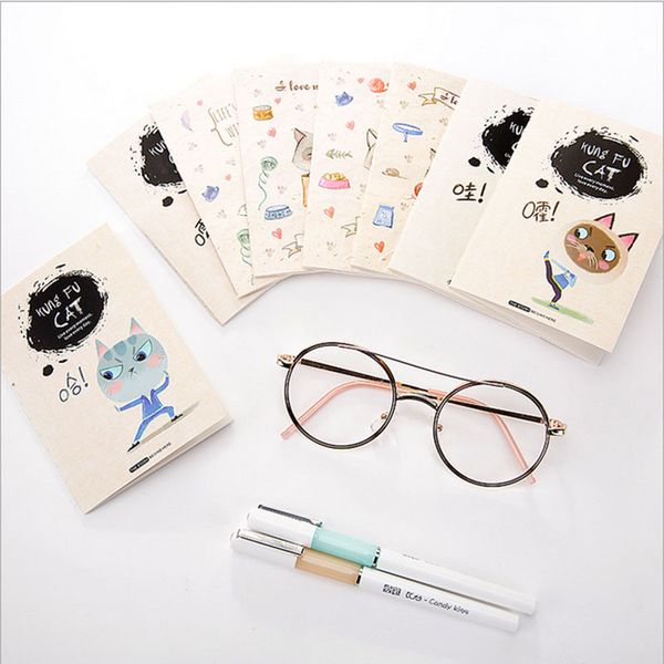 

1x kawaii cute kitten sketchbook material escolar agenda cuadernos journal personal diaries nootbook school office stationery, Purple;pink