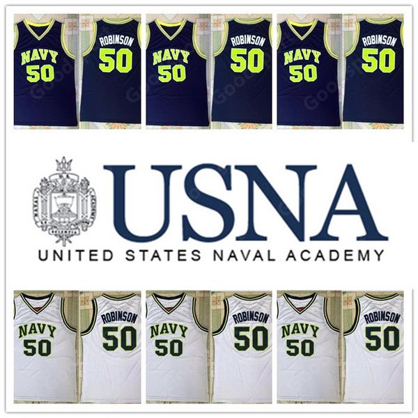 

naval academy navy high school ncaa stitched 50 david robinson stitched embroidery jerseys jersey shirts sport basketball retro, Black;red