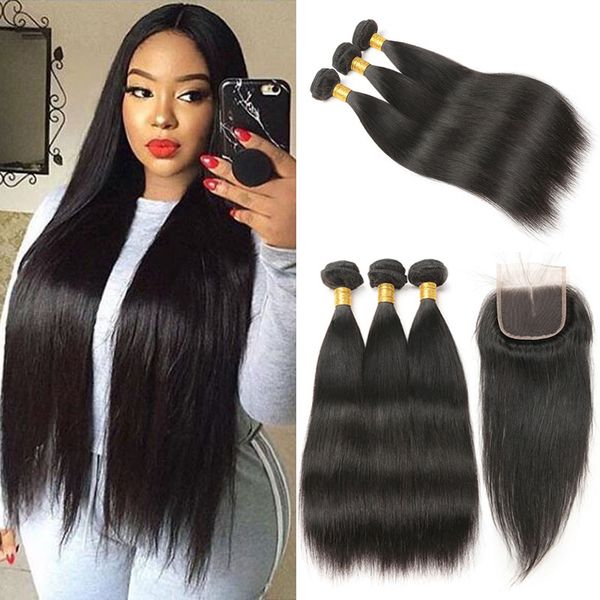 Mongolian Virgin Hair 3 Bundles With Closure 100 Unprocessed