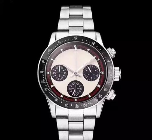 

luxury watch men's chronograph vintage perpetual paul newman automatic stainless steel men mens watch watches wristwatches, Slivery;brown