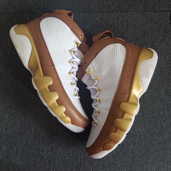 

2018 New 9 Mop Melo Men Basketball Shoes 9s Gold Brown Designer Sports Sneakers 7-13 with BOX