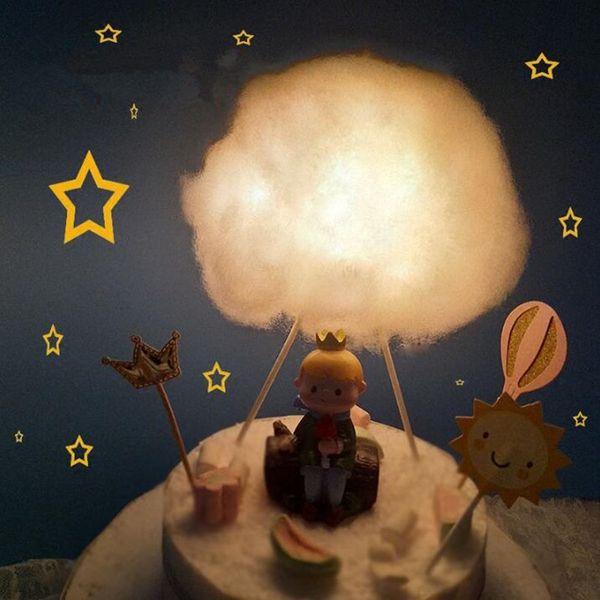 

2018 new fluffy clouds led flashing cake ers light up coon baking cake decor accessories wedding party decoration