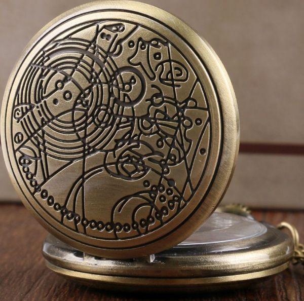 

black silver bronze doctor who gallifreyan pocket watch, gift, Slivery;golden