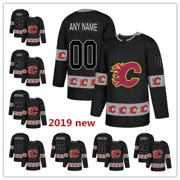 

Custom 2019 new Calgary Flames Johnny Gaudreau Matthew Tkachuk Mark Giordano Sam Bennett mens women youth stitched black Jersey