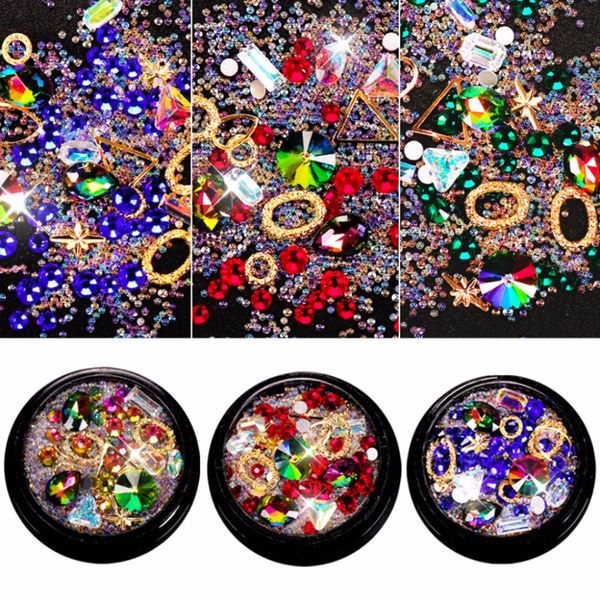 

nail art 3d diy rose rhinestones jewelry gems mix nail art decoration glitter, Silver;gold