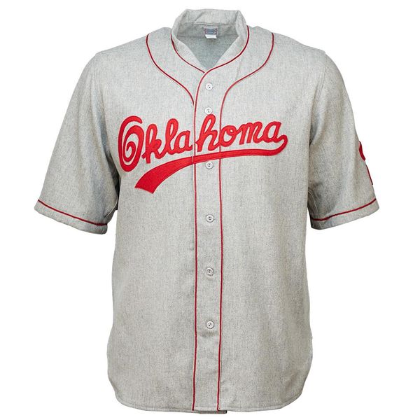 

University of Oklahoma 1937 Road Jersey 100% Stitched Embroidery Logos Vintage Baseball Jerseys Custom Any Name Any Number Free Shipping