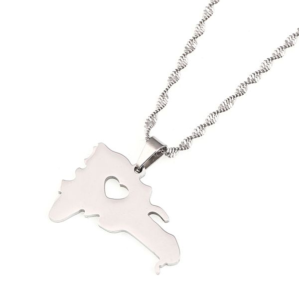 

the dominican republic map pendant necklace jewelry map of dominican, Silver