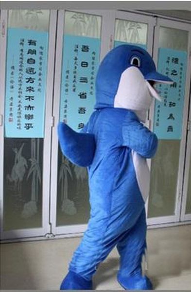 

2018 dolphin mascot costume blue dolphin mascot birthday party masquerade costume delivery, Red;yellow