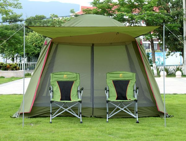 

alltel 4-8 person use double layer waterproof strong ultralarge camping tent namiot large gazebo