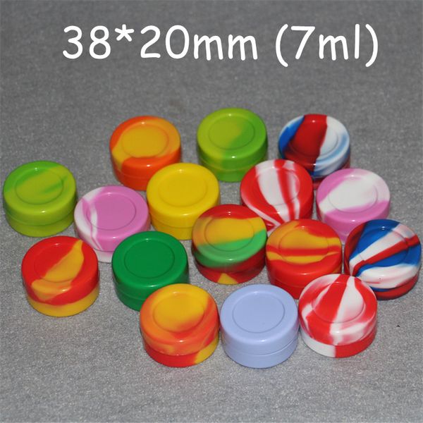 3ml 5ml 7ml 22 ml de caixas antiaderentes jarra de silicone dab recipientes de cera Jarros de silício Néctar de caso de concentrado