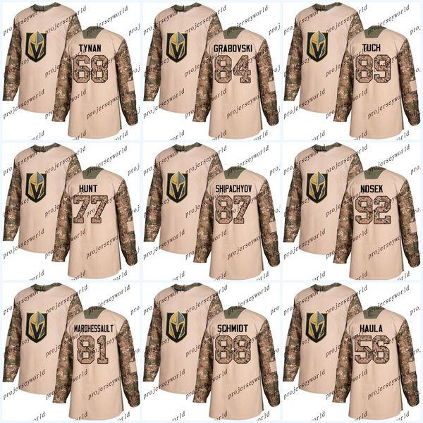 

2017 Camo Veterans Day Vegas Golden Knights 71 William Karlsson Erik Haula Nate Schmidt Brad Hunt Jonathan Marchessault Ice Hockey jerseys